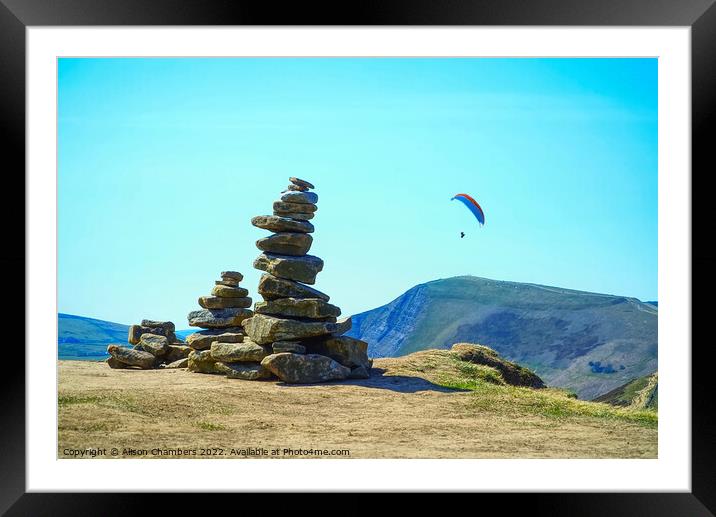 Mam Tor, The Great Ridge Framed Mounted Print by Alison Chambers