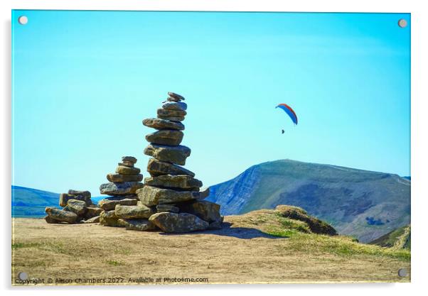 Mam Tor, The Great Ridge Acrylic by Alison Chambers