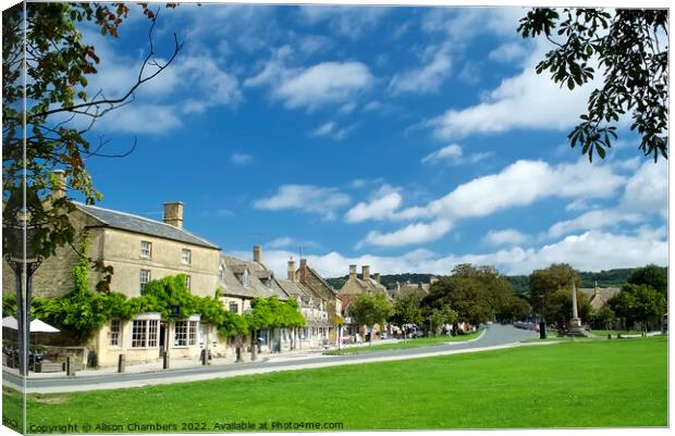 Broadway In The Worcestershire Cotswolds  Canvas Print by Alison Chambers