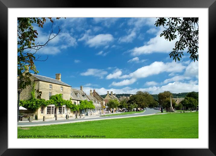 Broadway In The Worcestershire Cotswolds  Framed Mounted Print by Alison Chambers