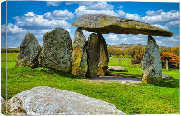 The Ancient Dolmen of Pentre Ifan Canvas Print by Roger Mechan