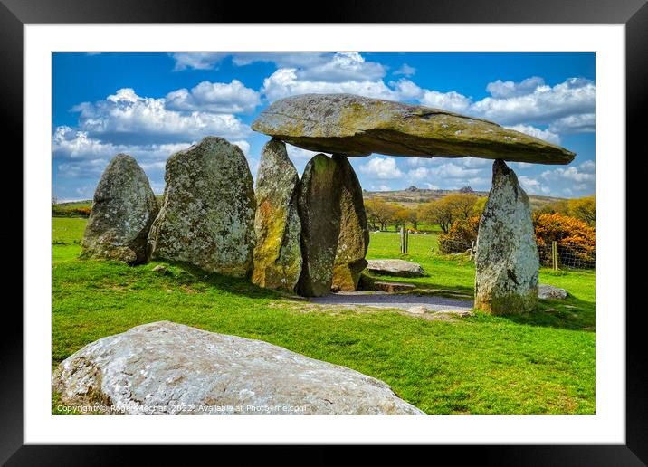 The Ancient Dolmen of Pentre Ifan Framed Mounted Print by Roger Mechan