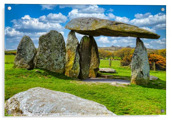 The Ancient Dolmen of Pentre Ifan Acrylic by Roger Mechan