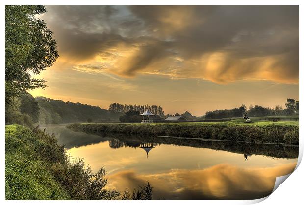 Sunrise Reflection in Durham River Wear Print by Kevin Tate