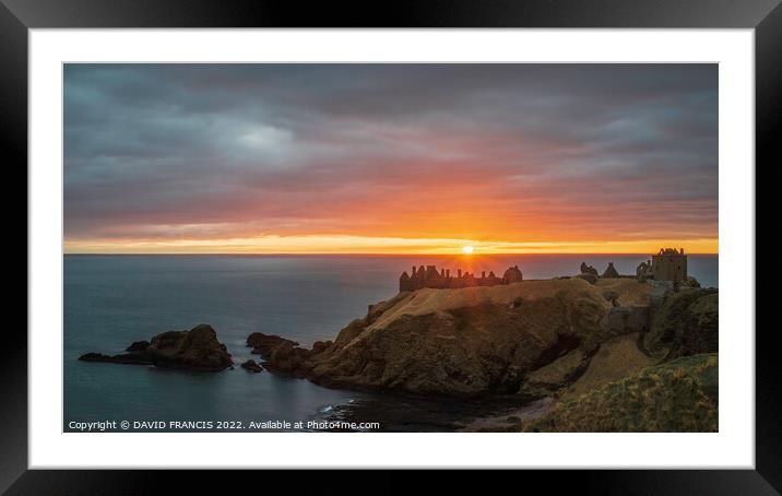 Ancient Sunrise at Dunnottar Castle Framed Mounted Print by DAVID FRANCIS