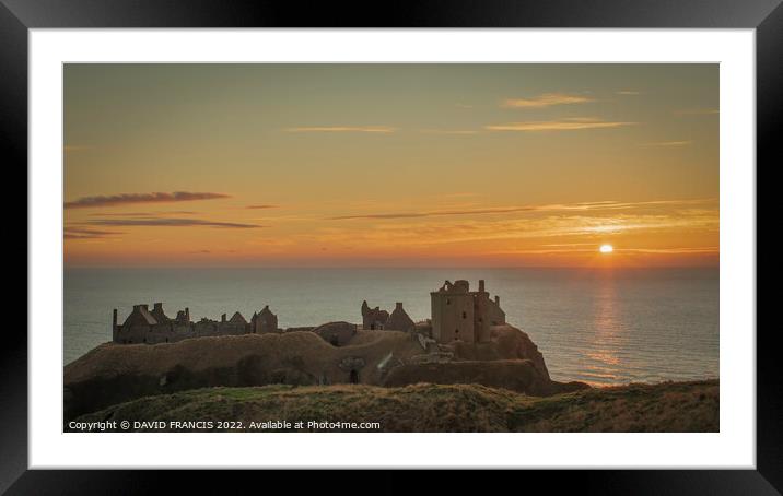 Ancient Fortress Basks in Sunrise Glory Framed Mounted Print by DAVID FRANCIS