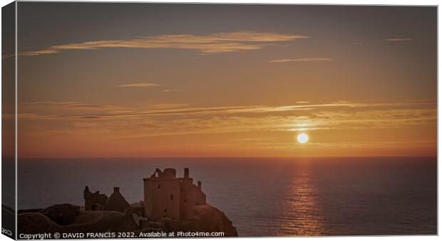 Dunnottar Castle Sunrise Dramatic and Ancient Fort Canvas Print by DAVID FRANCIS