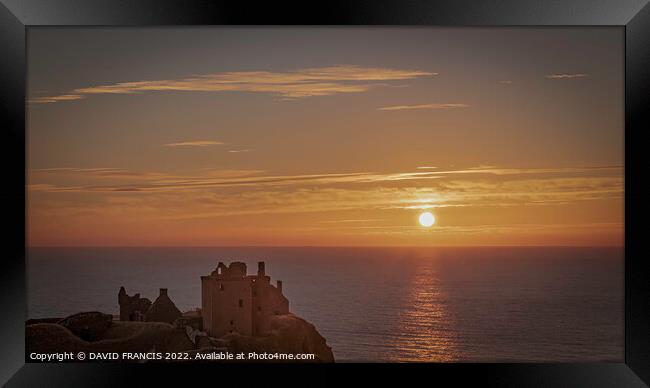 Dunnottar Castle Sunrise Dramatic and Ancient Fort Framed Print by DAVID FRANCIS