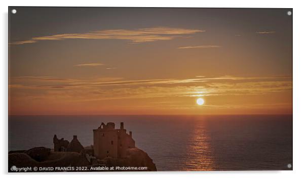 Dunnottar Castle Sunrise Dramatic and Ancient Fort Acrylic by DAVID FRANCIS