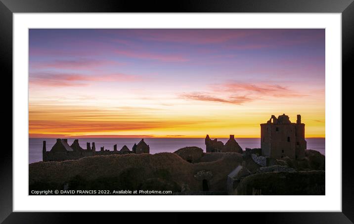 Ancient Castle Sunrise Framed Mounted Print by DAVID FRANCIS