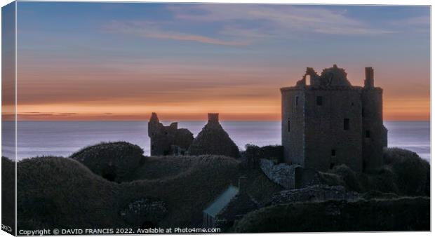 Majestic Sunrise over Ancient Scottish Fortress Canvas Print by DAVID FRANCIS