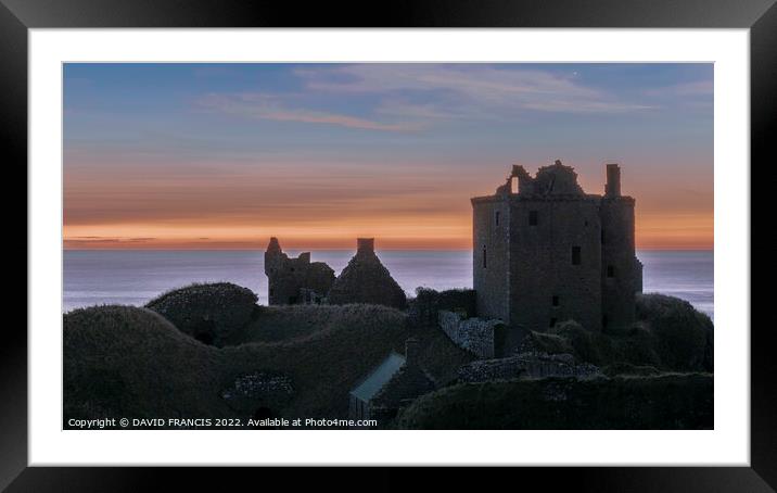 Majestic Sunrise over Ancient Scottish Fortress Framed Mounted Print by DAVID FRANCIS