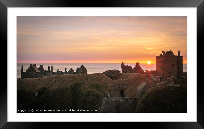 Majestic Sunrise at Dunnottar Castle Framed Mounted Print by DAVID FRANCIS
