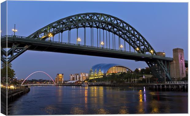 Newcastle Bridge and Quayside Canvas Print by Kevin Tate