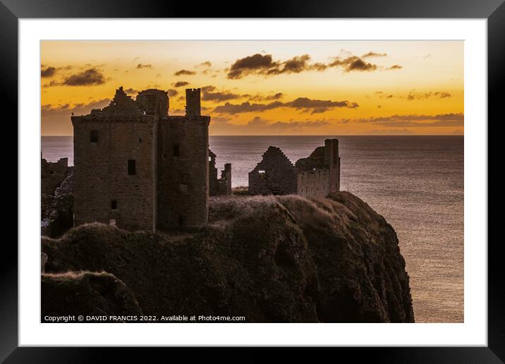 Ancient Fortress on a Dramatic Clifftop Framed Mounted Print by DAVID FRANCIS