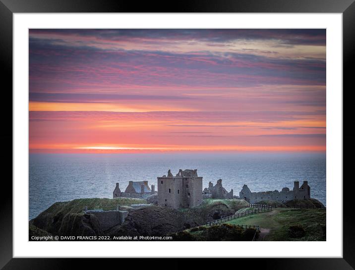 Ancient Fortress Bathed in Sunrise Glow Framed Mounted Print by DAVID FRANCIS