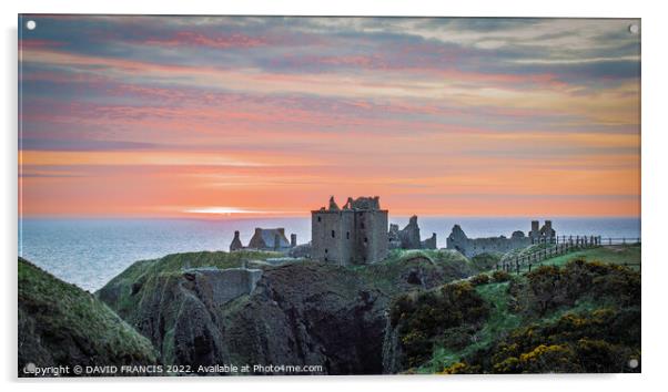 Dunnottar Castle Sunrise A Stunning Scottish Fortr Acrylic by DAVID FRANCIS