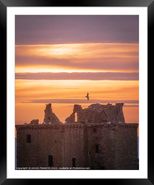 Majestic Sunrise over Dunnottar Castle Framed Mounted Print by DAVID FRANCIS