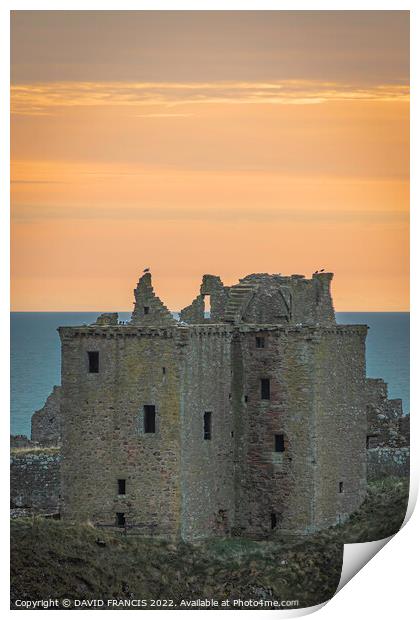 Majestic Sunrise over Ancient Dunnottar Print by DAVID FRANCIS