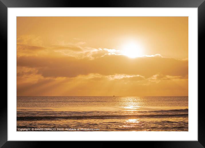 Montrose Bay Sunrise Splashes Golden Reflections Framed Mounted Print by DAVID FRANCIS