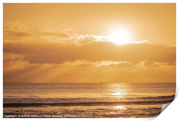Montrose Bay Sunrise Splashes Golden Reflections Print by DAVID FRANCIS