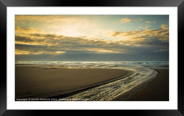 Golden Sunrise Reflections Framed Mounted Print by DAVID FRANCIS