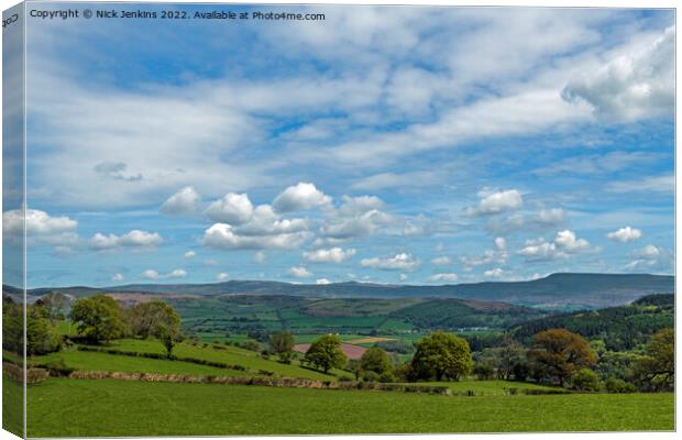 View of the Black Mountains Monmouthshire Canvas Print by Nick Jenkins