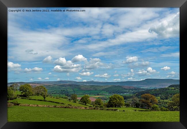 View of the Black Mountains Monmouthshire Framed Print by Nick Jenkins