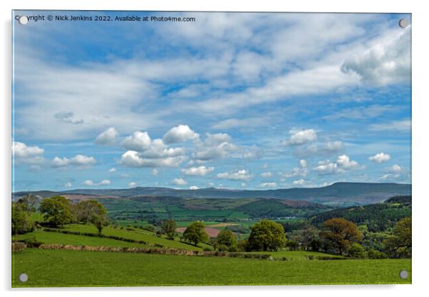 View of the Black Mountains Monmouthshire Acrylic by Nick Jenkins