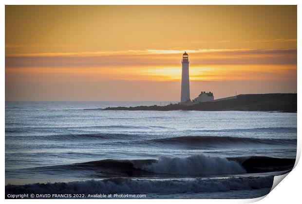 Majestic Sunrise at Scurdie Ness Lighthouse Print by DAVID FRANCIS