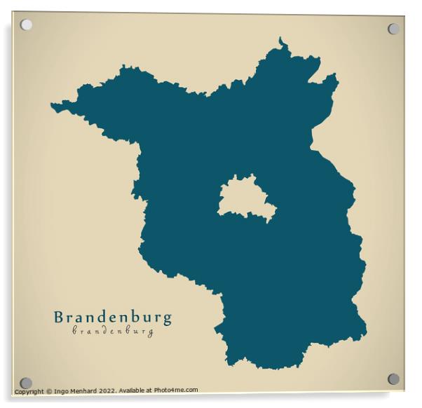 Modern Map - Brandenburg DE Acrylic by Ingo Menhard