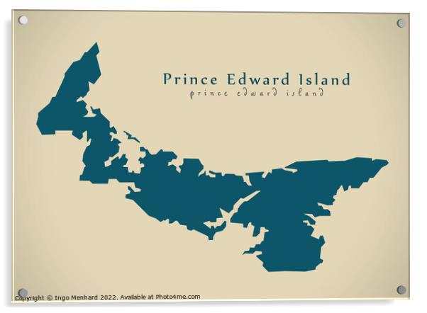 Modern Map - Prince Edward Island CA Acrylic by Ingo Menhard