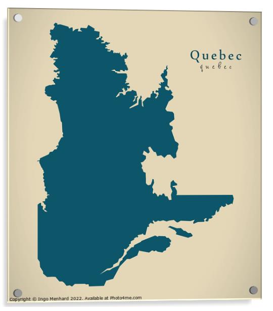 Modern Map - Quebec CA Acrylic by Ingo Menhard