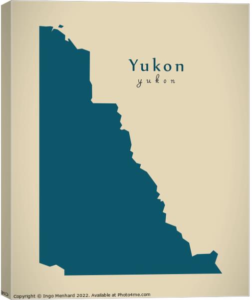 Modern Map - Yukon CA Canvas Print by Ingo Menhard