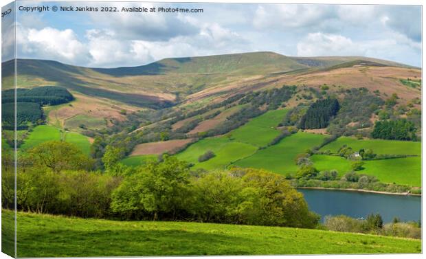 Waun Rydd across the Talybont Valley Brecon Beacon Canvas Print by Nick Jenkins