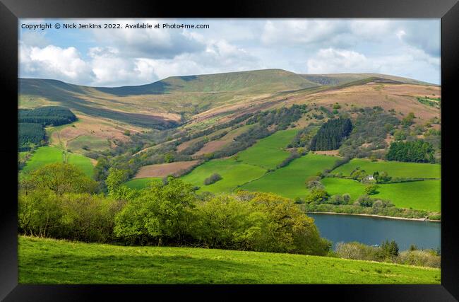 Waun Rydd across the Talybont Valley Brecon Beacon Framed Print by Nick Jenkins