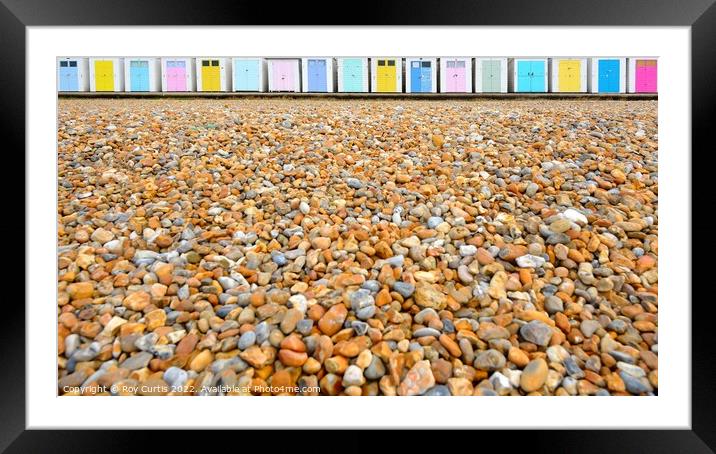 Beach Huts Framed Mounted Print by Roy Curtis