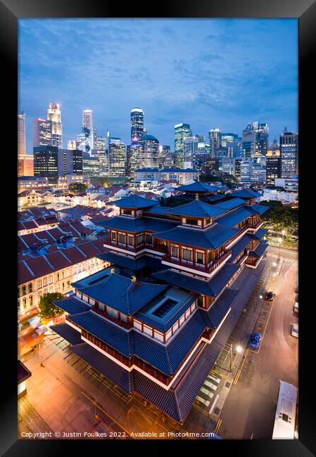 Buddha Tooth Relic Temple, Chinatown, Singapore Framed Print by Justin Foulkes