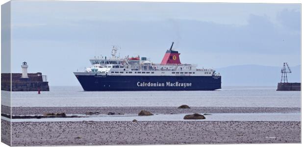 Arran ferry arriving at Ardrossan Canvas Print by Allan Durward Photography