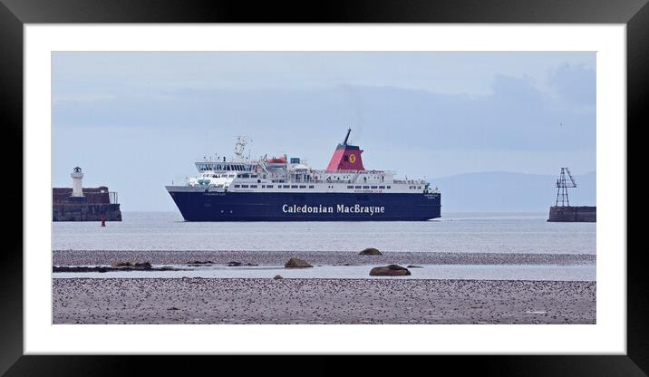 Arran ferry arriving at Ardrossan Framed Mounted Print by Allan Durward Photography