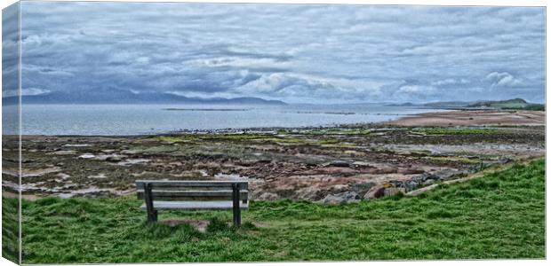 Seamill beach and Firth of Clyde view Canvas Print by Allan Durward Photography