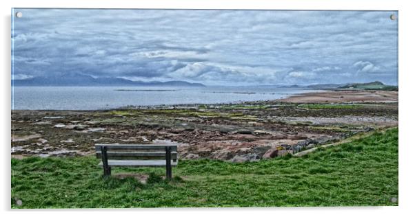 Seamill beach and Firth of Clyde view Acrylic by Allan Durward Photography