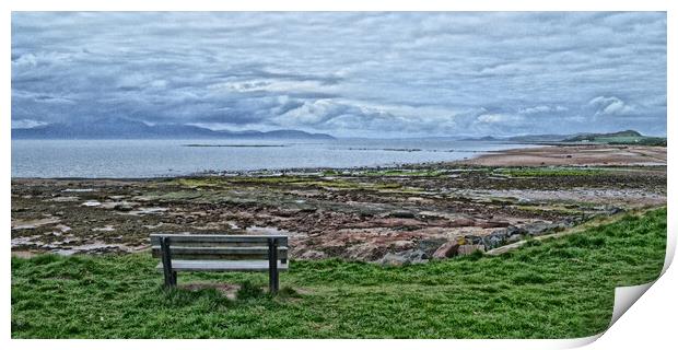 Seamill beach and Firth of Clyde view Print by Allan Durward Photography