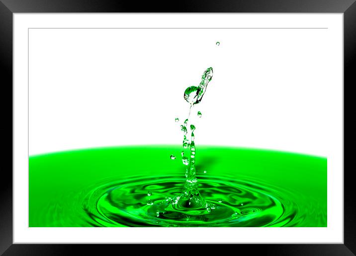 Macro Shot of a Water Drop Collision  Framed Mounted Print by Antonio Ribeiro