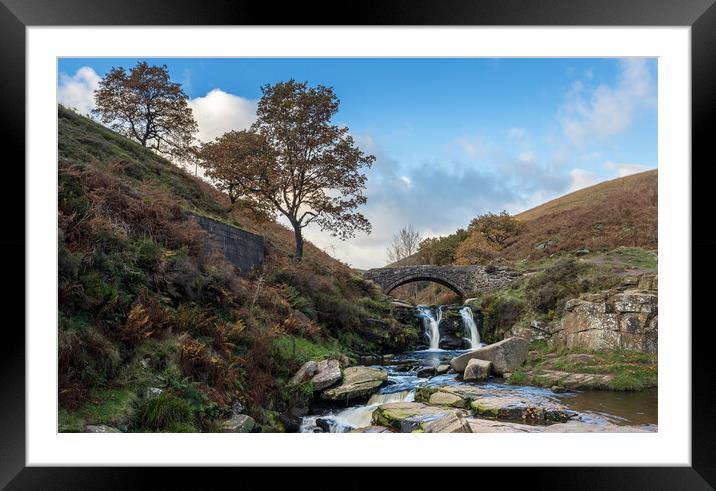 Waterfall at Three Shires Head Framed Mounted Print by Jason Wells