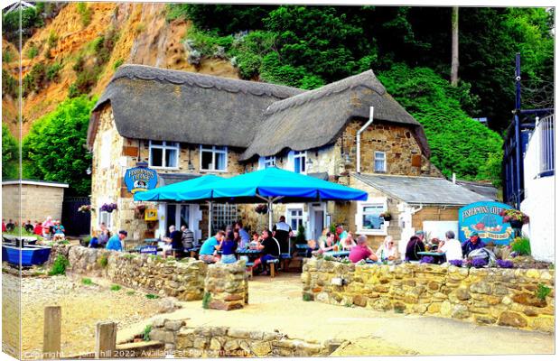 Thatched Fishermans cottage, Shanklin, Isle of Wight. Canvas Print by john hill