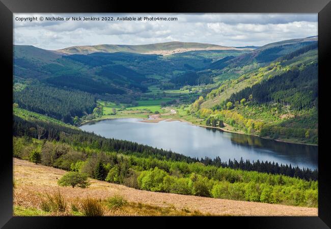 Talybont Reservoir and Valley Brecon Beacons Framed Print by Nick Jenkins