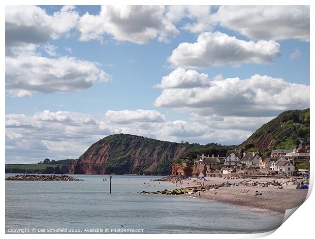 Sidmouth devon.  Print by Les Schofield