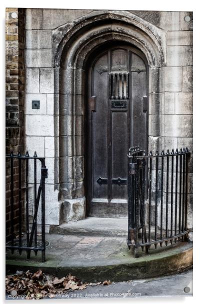 Interesting Medieval Door In The Courtyard Of Bartholomew The Great, London Acrylic by Peter Greenway