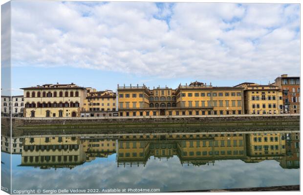 The palaces on the banks of the Arno River in Florence, Italy Canvas Print by Sergio Delle Vedove
